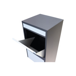 Box na balíky s prepadovou lištou, farba: čierna/biela Box na balíky s prepadovou lištou, farba: čierna/biela
